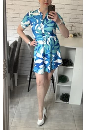 Ingruha mintás- kék árnyalatokban