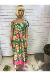 Romantikus mintás öves ruha